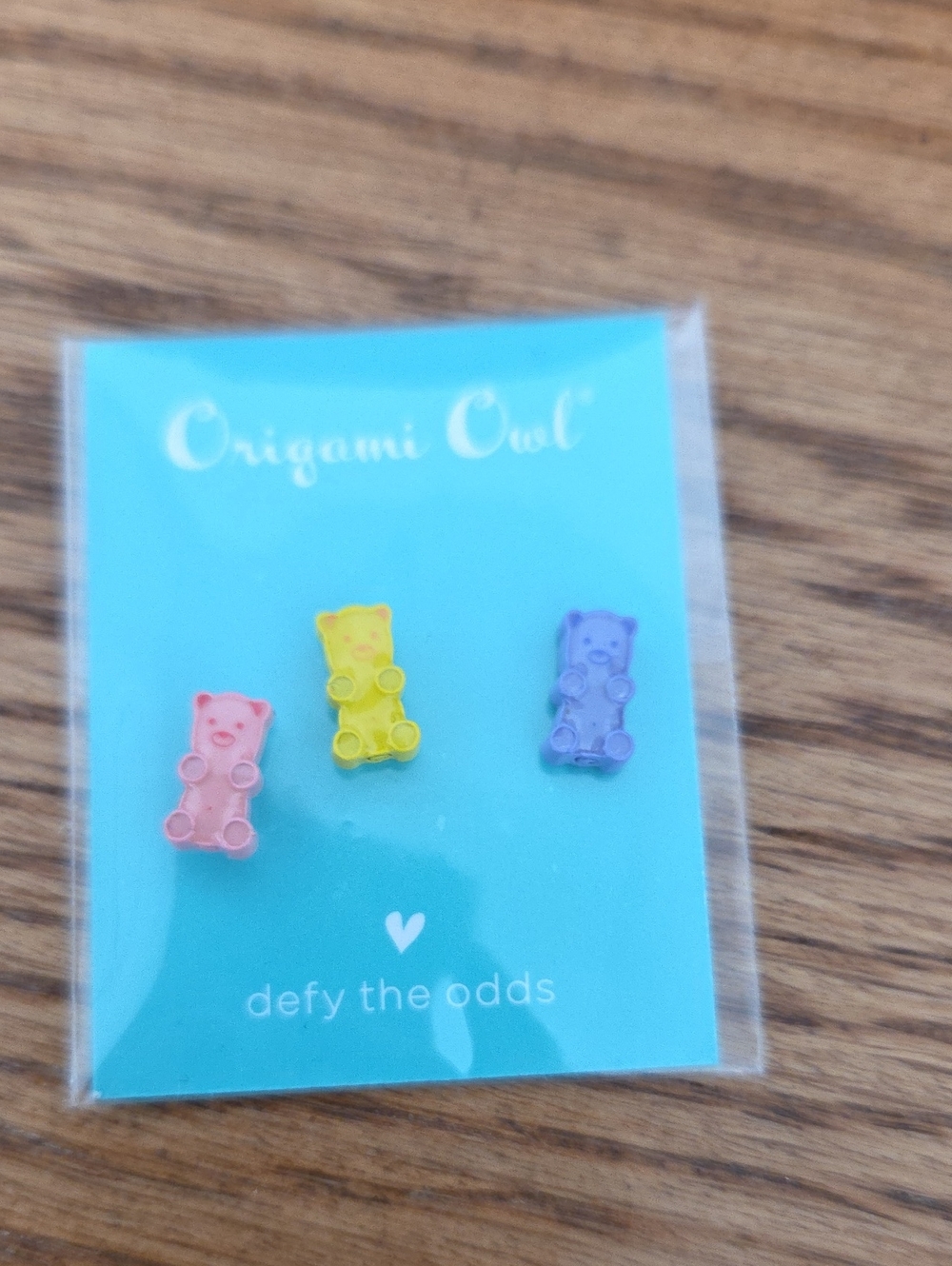 Origami Owl Pink, Yellow, Purple Gummy Bear Charm Set